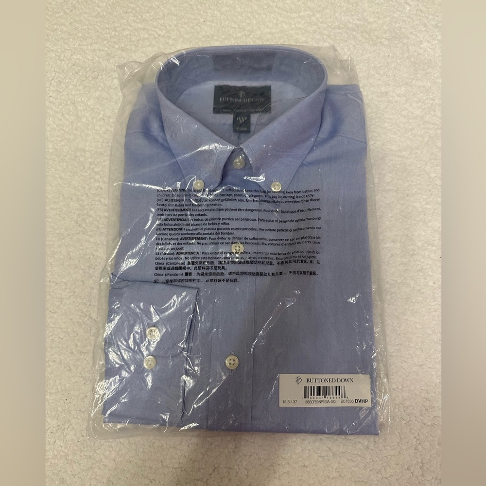 Buttoned Down classic fit dress shirt 15.5 Neck 37 Sleeve